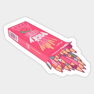 Strawberry Pocky Colored Pencil Box Sticker